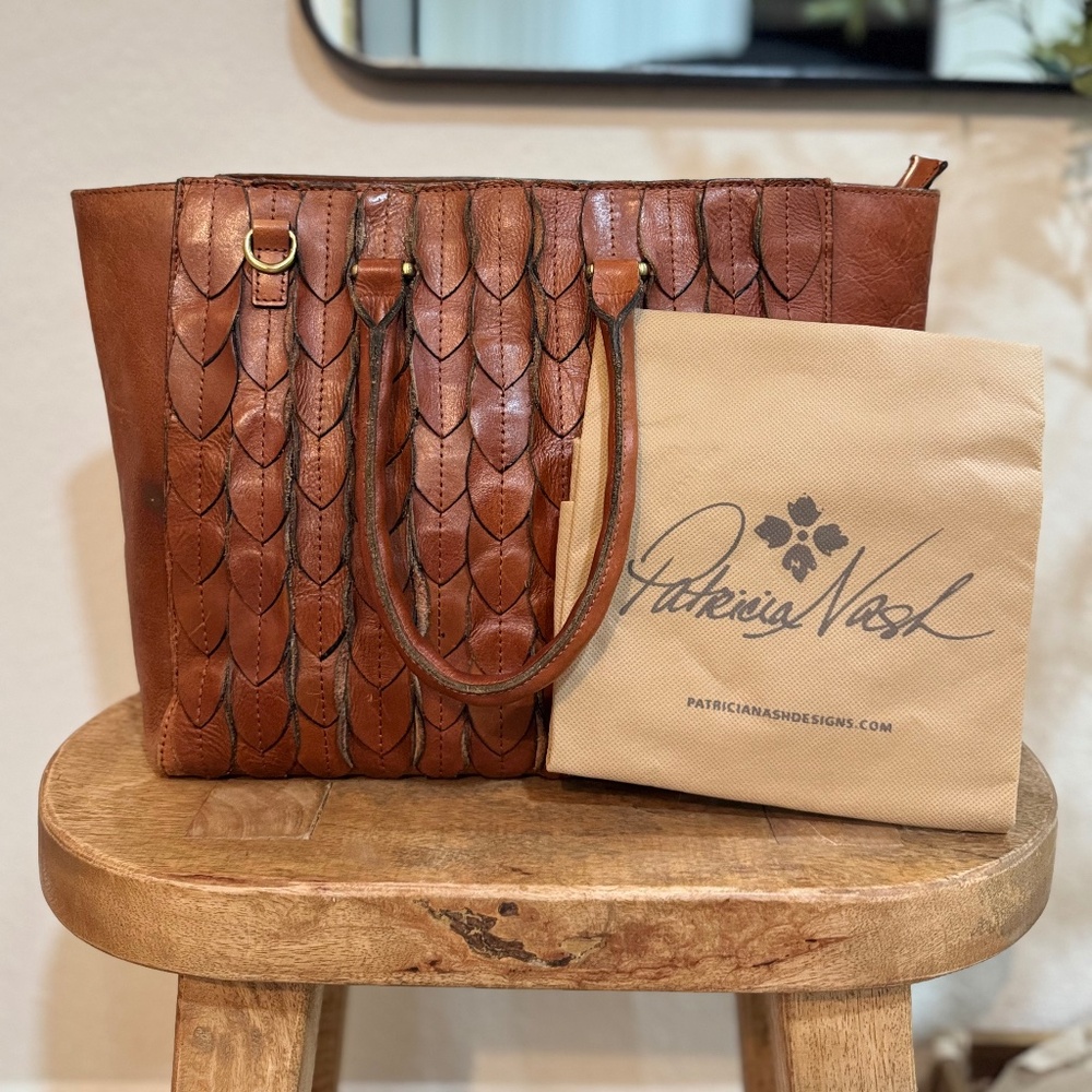 Patricia Nash Handcrafted Leather Tote – Distressed Cognac